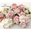 55 Mixed Pink shade Craft Paper Flowers 
