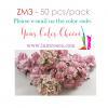 50 Mixed Sizes of 3 flower designs - Your Color Choice