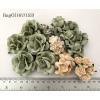 40 Mixed 5 design Dusty Green paper flowers   