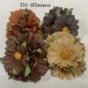 20 Mixed 4 Earthy Brown Daisy Paper Flowers (147 /148/250/578S)