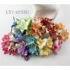 50 Mixed Half White Half Rainbow Color Lily Paper Flowers
