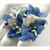 50 Half White Half Baby Blue Lilly Paper Flowers