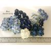 60 Mixed Blue White 7 designs of Paper Flowers