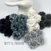 Black Gray White Large Artificial Handmade Mulberry Paper Flowers Roses for crafts or wedding from Thailand
