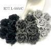 Mixed Black Gray Large Artificial Handmade Mulberry Paper Flowers Roses for crafts or wedding from Thailand