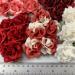  Mixed Red -White Large Sweet Moon Paper Roses for wedding and craft, supply by iamroses Thailand