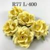 25 Large 2" Soft Yellow Sweet Moon Roses