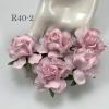 25 Large  2" or 5 cm -  Solid Soft Pink Paper Tea Roses