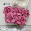 25 Large  2" or 5 cm - Solid Pink Paper Tea Roses