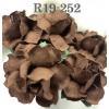 50 Small 1"  Solid Burnt Umber Brown May Roses