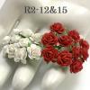 100 Mini 1/4" or 1cm Mixed Just Red - White 