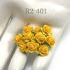  100 Mini 1/4" or 1cm Solid Yellow Open Roses