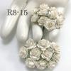 100 Size 5/8" or 1.5 cm White Open Roses 
