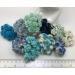 100 Size 3/4" or 2cm Mixed All Blue Open Roses