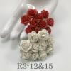 100 Size 3/4" or 2cm Mixed JUST White - Red Roses