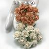  100 Size 3/4" or 2cm Mixed JUST White - Peach Open Roses