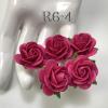  50 Size 1" or 2.5cm Solid HOT Pink Open Roses