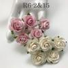 50 Size 1" or 2.5cm Mixed JUST Soft Pink -White Open Roses