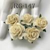 50 Size 1" or 2.5cm Cream Open Roses Paper Flowers