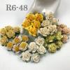 50 Size 1" or 2.5cm Mixed All Yellow Open Roses(New)
