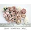 48 Mixed Blush Nude Pink White Leaves Flowers 