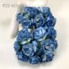 50 Puffy Roses (1-1/4 or3 cm) Boy Blue Edge flowers
