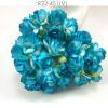 50 Puffy Roses (1-1/4 or3 cm) Light Turquoise EDGE flowers