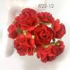   50 Puffy Roses (1-1/4or3cm) Solid Red Flowers