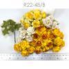 50 Puffy Roses (1-1/4or3cm) Mixed Yellow -white (15/401/39-C/402-bk)