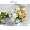 Large 2" or 5 cm - Mixed JUST WHITE + CREAM Tea Roses (15/147)