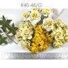 Large 2" or 5 cm - Mixed 4 Yellow Tea Roses (49/147/400/401)