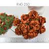 25 Large 2"or 5cm - Cotta Brown Paper Tea Roses 