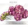 50 Puffy Roses (1-1/4or3cm) Purple Cream EDGE Flowers