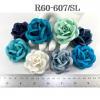 20 Romantica Roses (2 or 5cm) Mixed All Blue Flowers