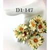  25 Daisy (1-3/4 or 4.5cm) Solid Cream Flowers