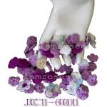  50 Small Mixed Purple Crochet Flowers
