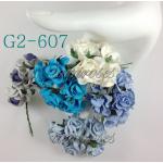Blue Curly Paper Flowers Wedding, Scrapbooking and Crafts 