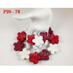 Mixed Red - White Christmas Scrapbooking Paper Flowers