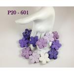  Mixed Purple Scrapbooking Paper Flowers