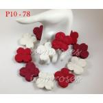 Mixed Red and White Hydrangea Scrapbooking Flowers