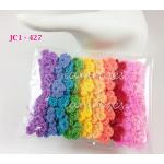 ZJC1- 427(50pcs)     50 Small Rainbow Crochet Craft Flowers