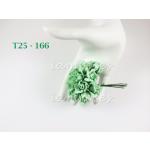 T 25 - 166     10 Mint Green Puffy Semi Rose Buds