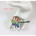 BP/T30 - 426 (250P)     250 Mixed Rainbow Pastel Color Semi Open Rose Buds