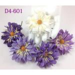  Purple Mixed white Curly Full Bloomed Daisy Paper Flowers 