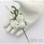 5 White Roses Paper Crafts Flowers Spray 