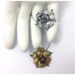 Gold Silver Paper Roses Crafts Flowers 