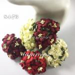 Mixed Burgundy / Red / Cream Color Paper Flowers