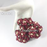 Solid Burgundy Color Paper Flowers