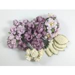 Mixed Soft Lilac Pueple tone Roses / Leave Paper Flowers