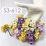 Mixed Purple & Yellow Tone Cherry Blossoms - Artificial Craft Flowers